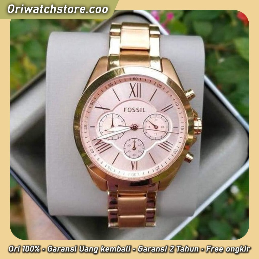 TERLARIS Fossil Bq3036 Modern Courier Midsize Chronograph Rose Gold tone Watch