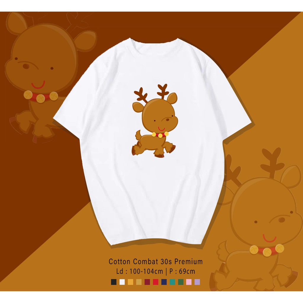 RUSA CUTE  / TERMURAH BAJU KAOS KATUN WANITA/ PRIA UNISEX LENGAN PENDEK / TUMBLR TEE /  OVERSIZE