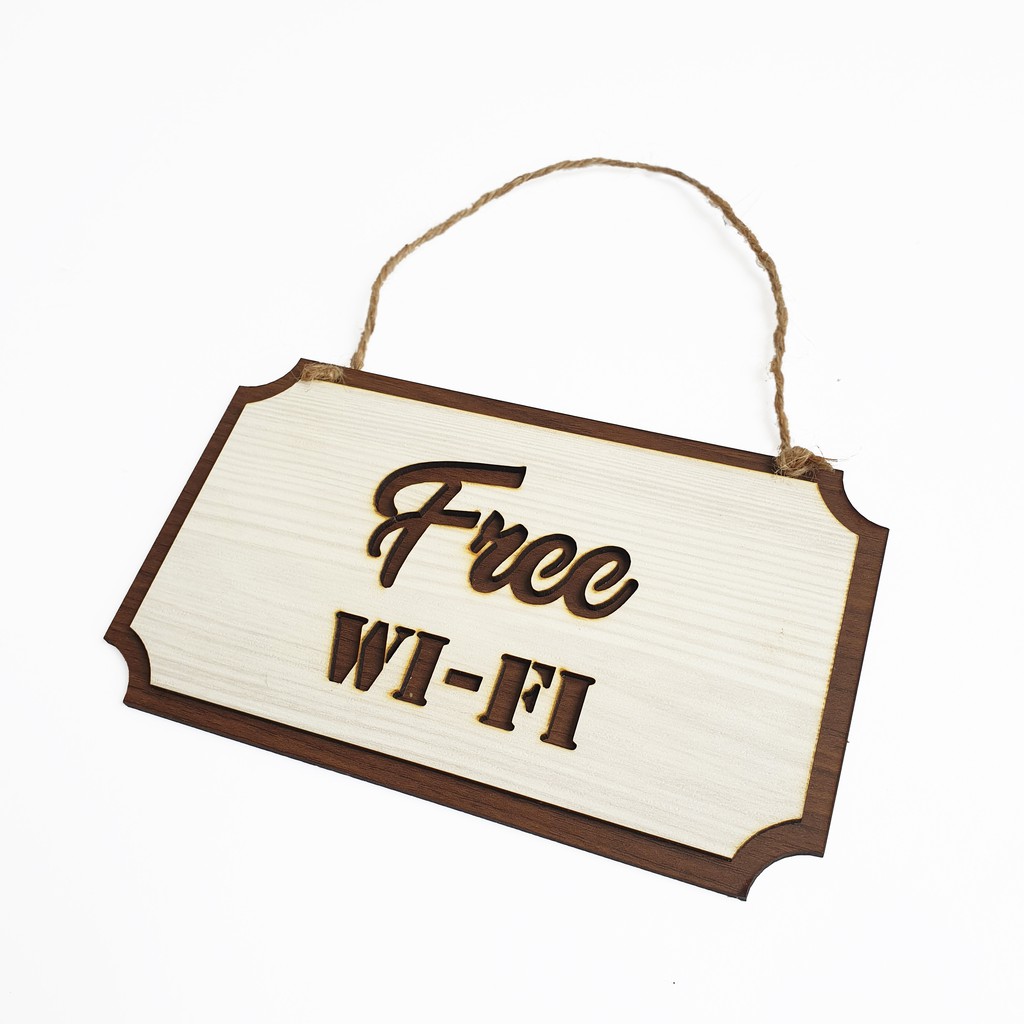 Gantungan Sign Cafe - FREE WIFI (Kotak) - Cafe / Office / Resto / Toko