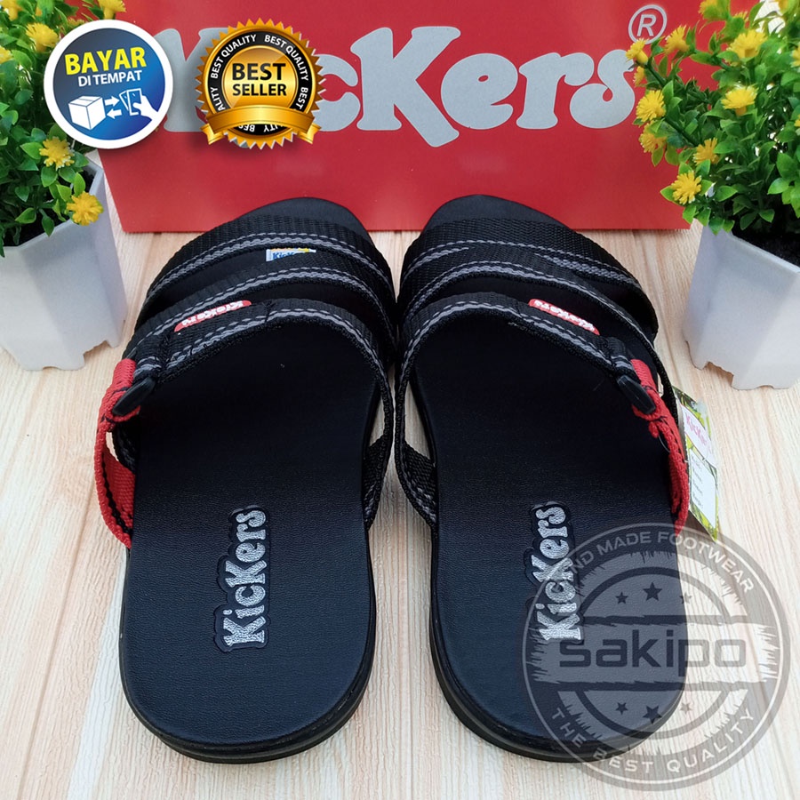 PROMO 8.8 KEMERDEKAAN SALE !! SANDAL PRIA DEWASA KICKERS SLOP BISBAN RING HITAM / SANDAL DALAM RUMAH RINGAN NYAMAN DIPAKAI / SAKIPO