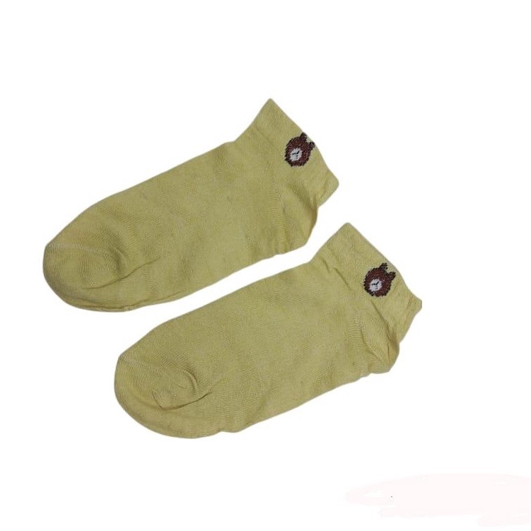 INDOMINI Kaos Kaki Ankle Beruang Kaos Kaki Pendek Semata Kaki Motif Brown Line Unisex R109-BERUANG HIJAU TERANG