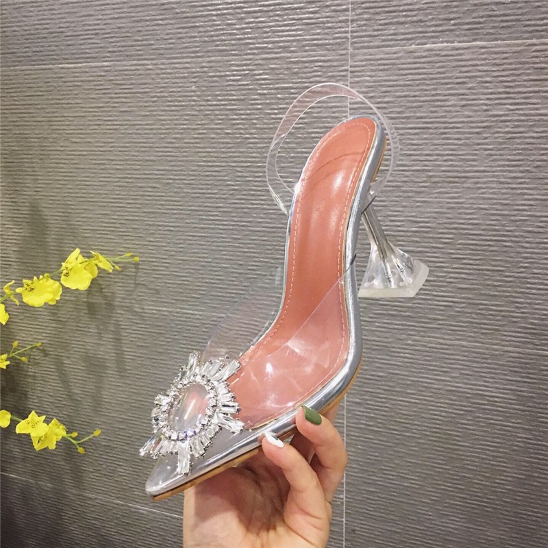 designer clear sandals