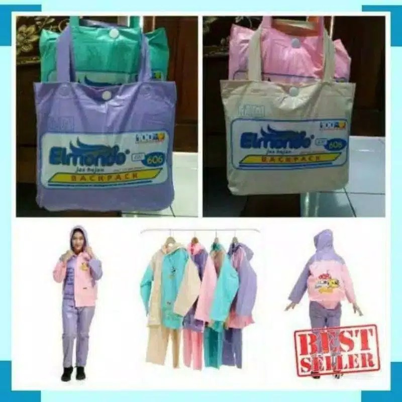 Jas Hujan Remaja Jaket Celana Backpack Elmondo 606 Jas Hujan Anak Murah Jas Hujan Anak tas Ransel Ja