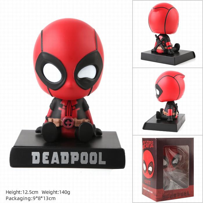 DEADPOOL PER Boneka Figure Miniatur Pajangan Mobil Stand Goyang Kepala Shacking Head