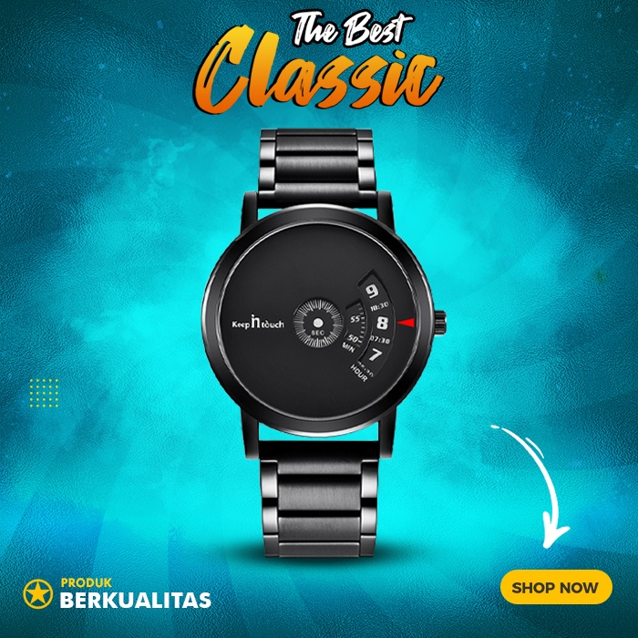 Jam Tangan Pria Rantai Original Hitam Digital Anti Air Casual Keren Jam Tangan watch Cowok Cowo Rant