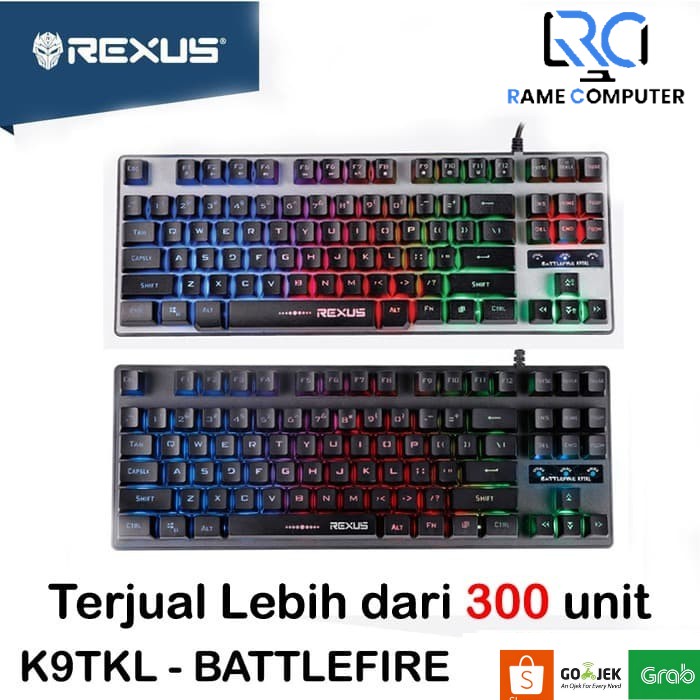 Keyboard Gaming Rexus Battlefire K9TKL Backlight / K9 TKL Fortress - Silver