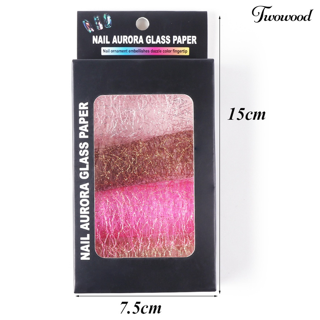 Twowood 1 Kotak Stiker Kuku 3D Bahan Mesh Untuk Nail Art Wanita