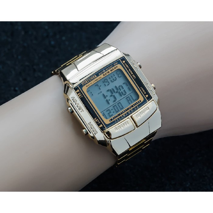 JAM TANGAN WANITA FORTUNER ORIGINAL MODEL CASIO DB 360 RANTAI GOLD