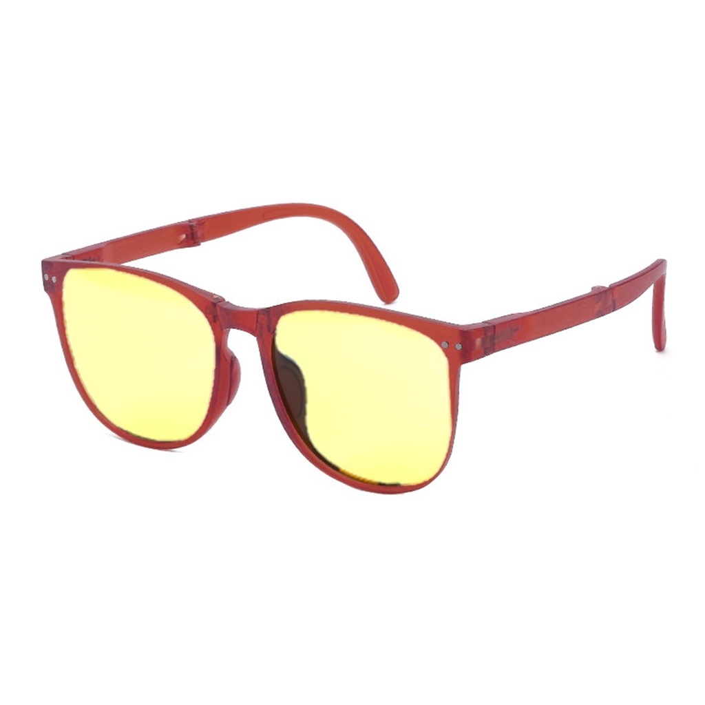 HC Kacamata Hitam Wanita Lipat Korea Fashion 6680 Kaca Mata Gaya Pantai Terbaru Bisa di LIPAT Sunglasses Anti-UV Wanita Pria Import Kacamata Murah-HC9651 COKLAT YELLOW