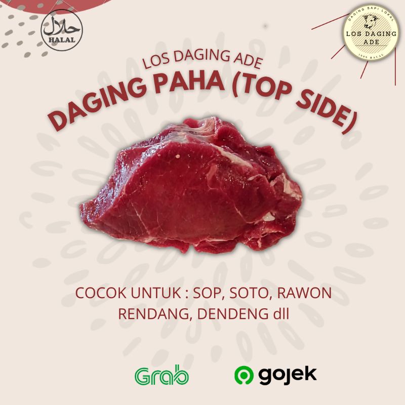 

Daging Paha Sapi Lokal Segar (Top Side) | 500 gram