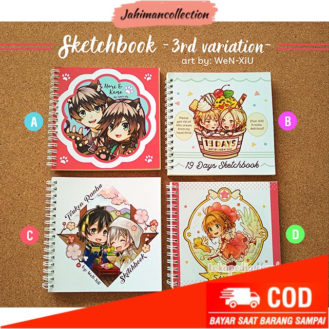 

✨ BISA COD ✨ Sketchbook - Buku Gambar - Touken Ranbu / 19 Days / Cardcaptor Sakura