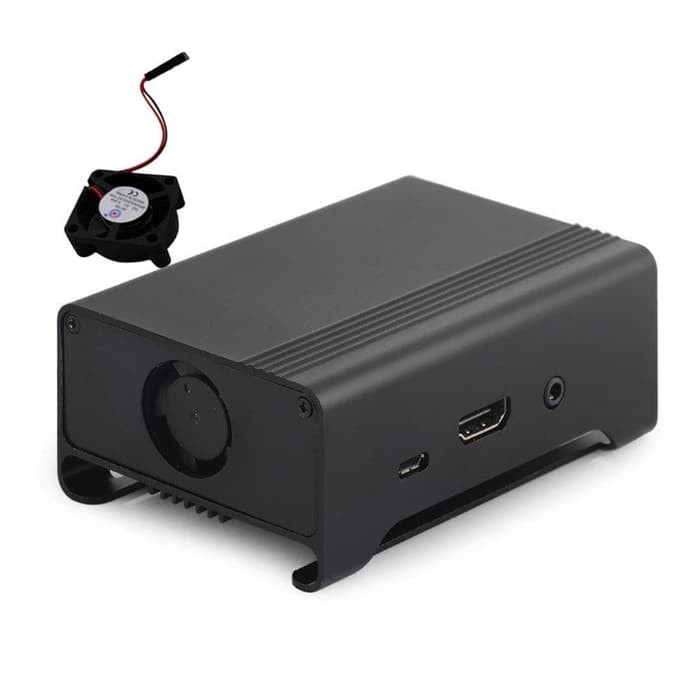 Almunium Aluminum Alloy Case + Cooling Fan for Raspberry Pi 2/3B