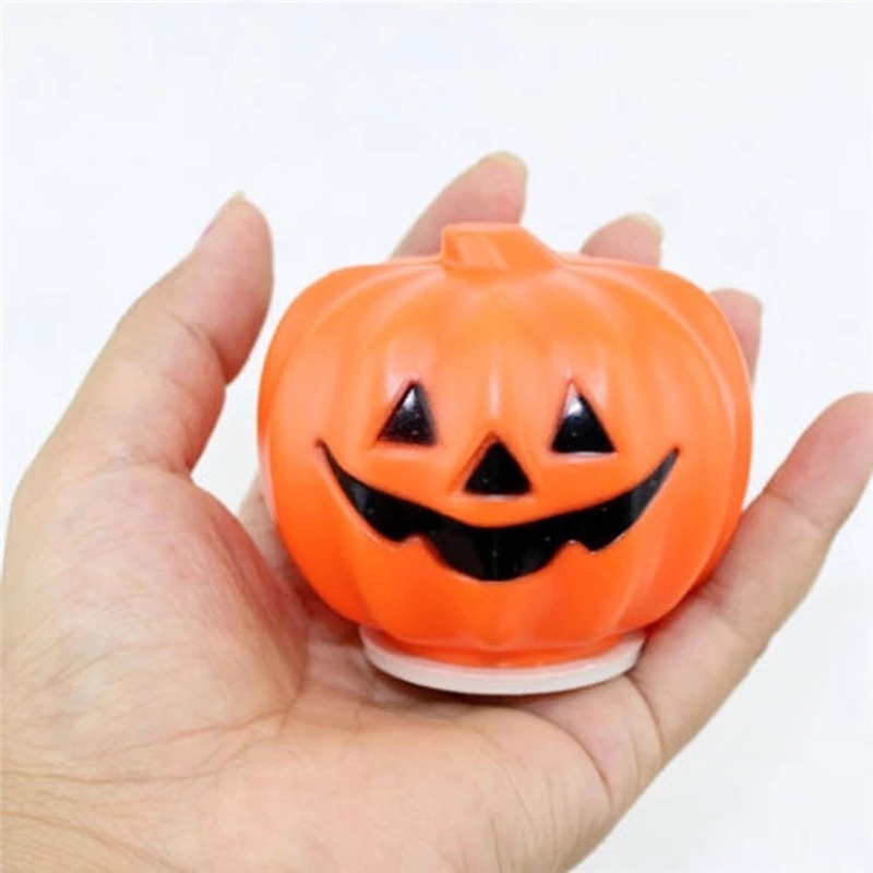 1pc Lampu Lentera LED Bentuk Labu Warna Oranye Untuk Dekorasi Halloween