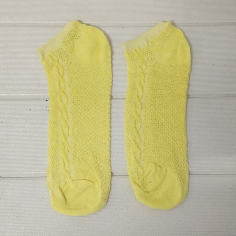 ⭐Bobastore⭐ R108 Kaos Kaki Polos Wanita KaosKaki Spandek Pendek Korea Murah Short Socks-MOTIF 5 KUNING