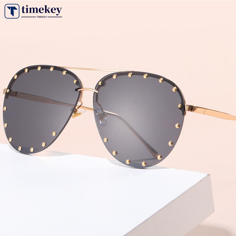 Timekey Kacamata Hitam Wanita Pelindung UV Gaya Retro Untuk Outdoortravel D8R5