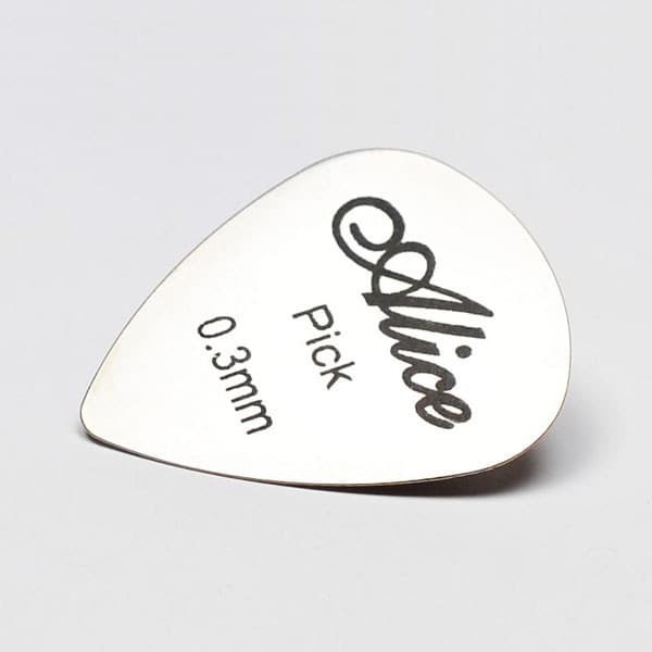 Pick Gitar Logam Besi Metal Stainless Steel Alice Guitar Picks 0.3mm