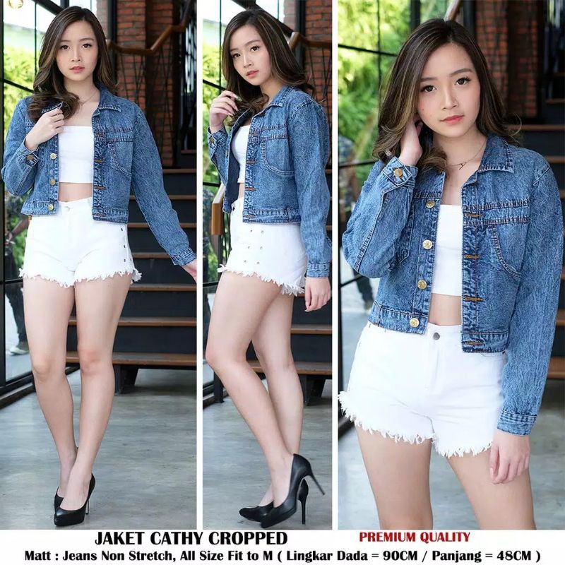 BISA COD JAKET JEANS CAHTY SNOW BLUE