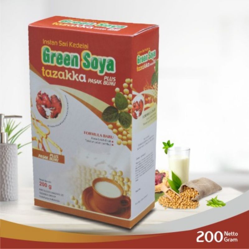 

Green Soya Plus Pasak Bumi. Mendongkrak Stamina. Menguatkan & Menyehatkan. Kemasan 200 gr .