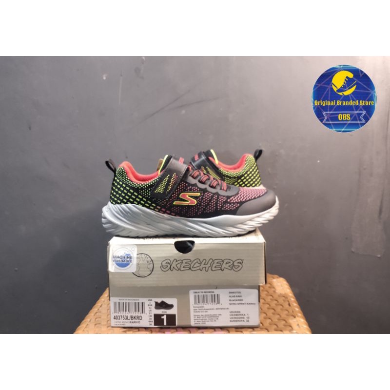Skechers Kids Nitro Sprint Karvo / Machine Washable (403753LBKRD)