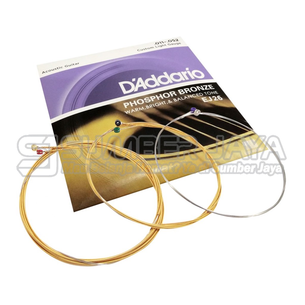 Acoustic Guitar Senar Gitar D'addario EXP 26 NY Steel