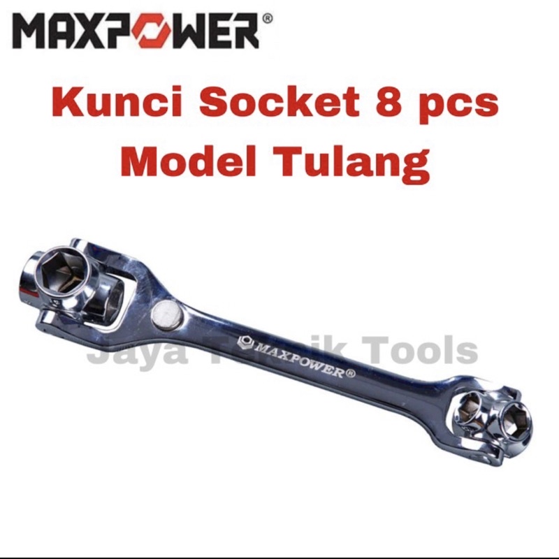 Dog Bone Wrench Kunci Socket 8 pcs Model Tulang Maxpower Sok Gagang