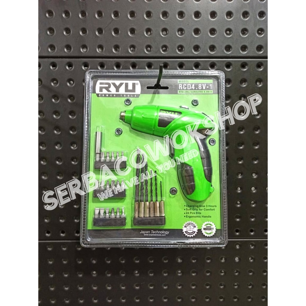 RYU Mesin Bor Obeng Baterai 4.8 V-1 Cordless Screwdriver Bor Charge Khusus Area Jawa dan Sekitarnya