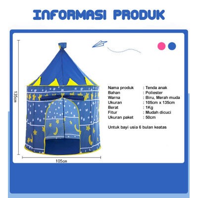 DISKON !!! TENDA Mainan Anak Castle Model ZP-1 Bentuk Istana Castle Camping Indoor Outdoor