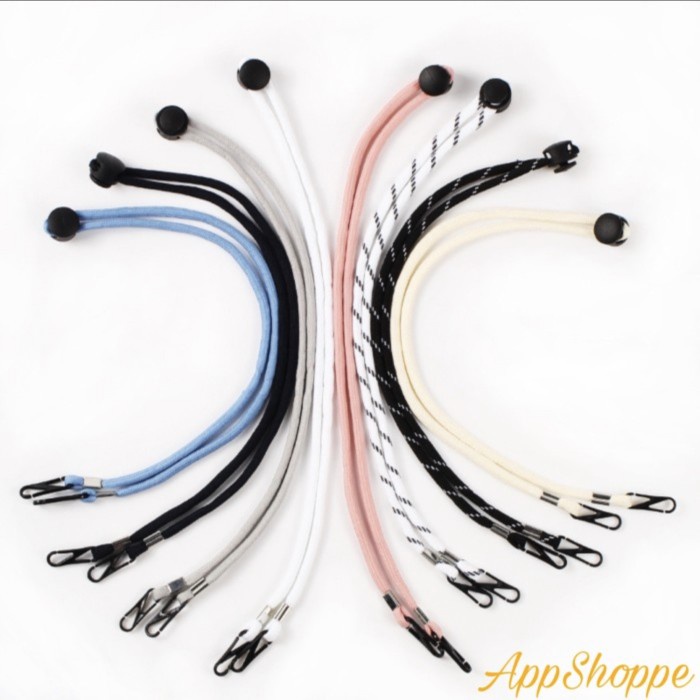 

ORGANIZER-DOCUMENT- TALI PENGAIT GANTUNGAN MASKER KALUNG LANYARD MASK STRAP STRING TEBAL - BLACK