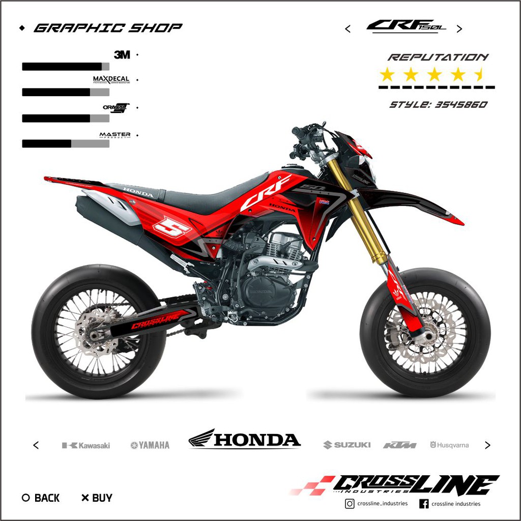 Sticker CRF 150 L Supermoto Merah Hitam Terbaru Bisa Custom Keren Murah Dan Terlengkap Shopee Indonesia