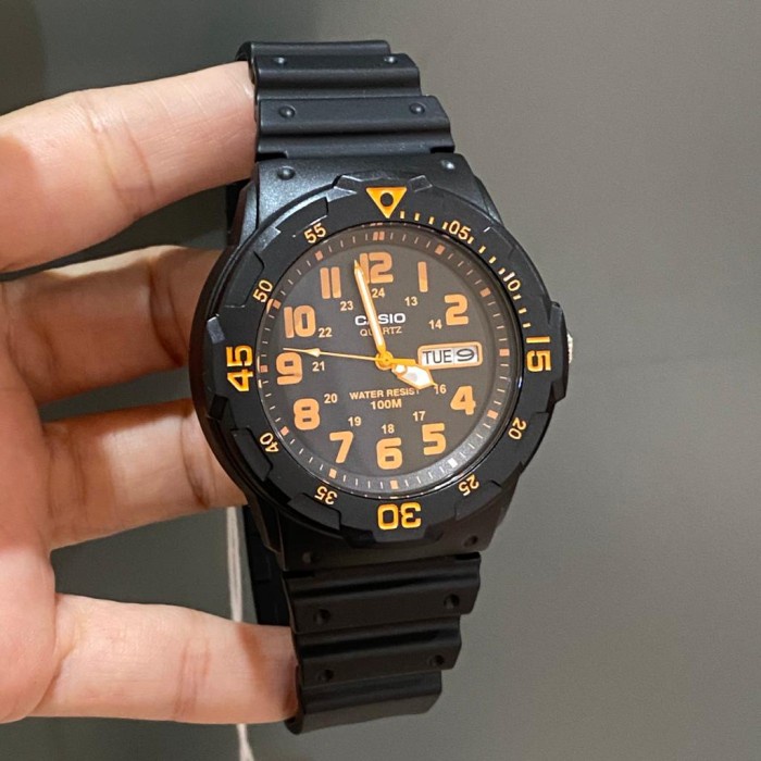 CASIO MRW-200H-4B BLACK ORANGE JAM TANGAN ORIGINAL ORI