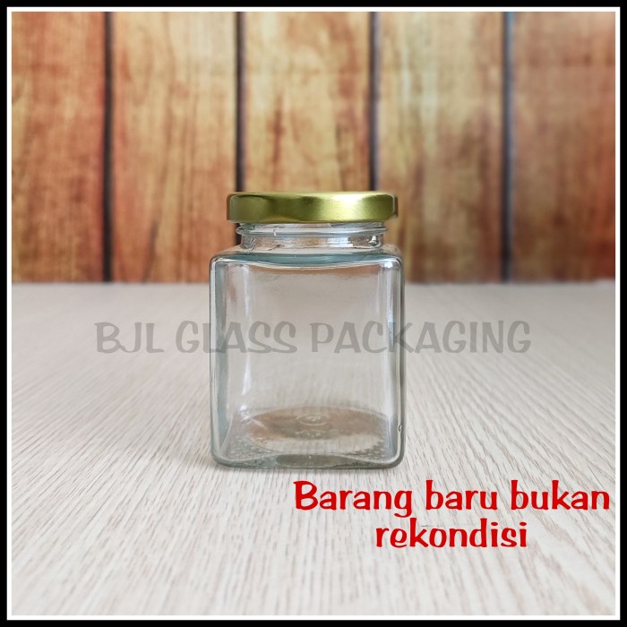 toples jar kaca kotak 100ml / jar glass square 100ml / jar madu