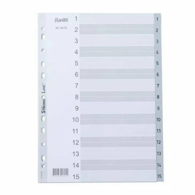 

Bantex PP Pembatas Binder Divider A4 15 Lembar Index Numeric