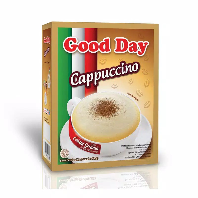 

Good Day Cappuccino Dus (Isi 5 Sachet x 25 Gram)