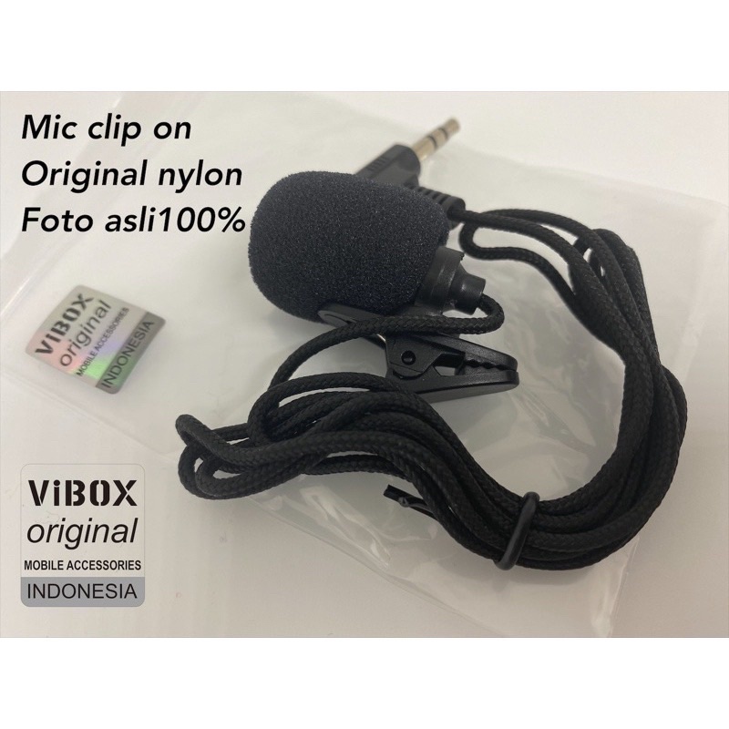 Grosir mic Clip On Tali Sepatu Vibox Co-100 microphone kabel Original Jack 3.5mm berkualitas suara hd