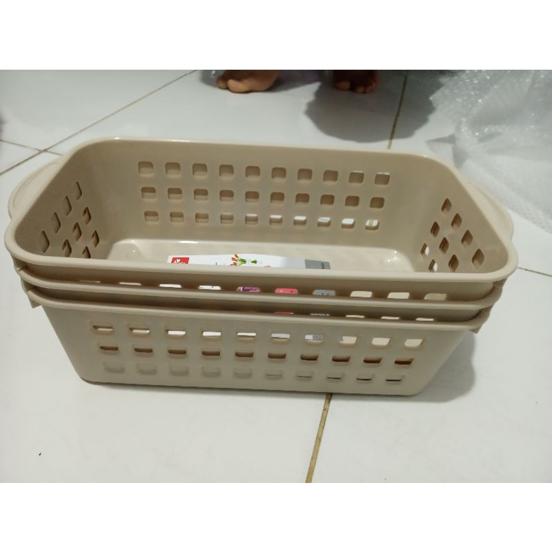 Keranjang segi serbaguna plastik/Bianca basket plastik BK-182 ASVITA