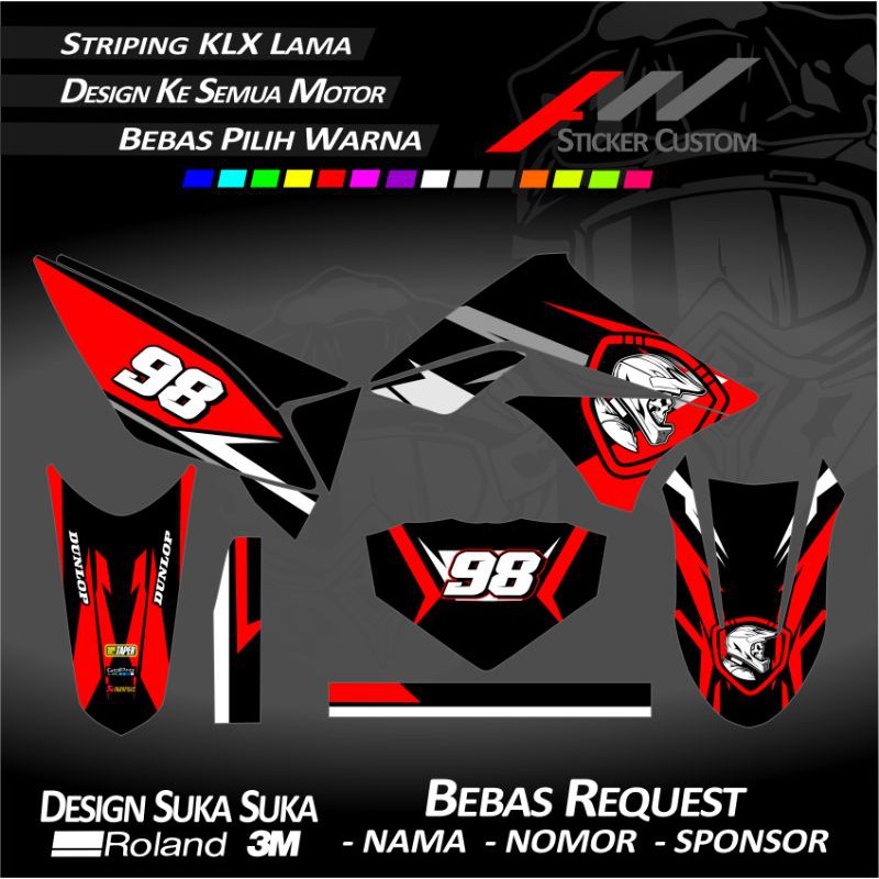 STRIPING STIKER MOTOR KLX LAMA - KLX DTRACKER CUSTOM DESAIN