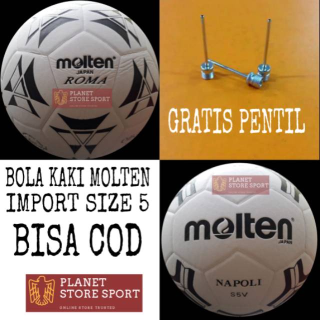 BOLA SEPAK / BOLA KAKI MOLTEN SIZE 5 PRESS