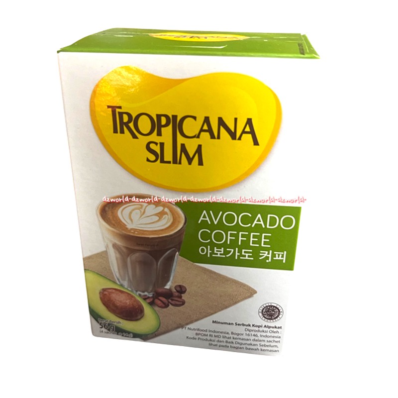 Tropicana Slim Avocado Coffee 4sachet Minuman Serbuk Kopi Alphukat Cofee Rasa Alpukat Rendah Gula lemak Untuk Diabet Diabetes Cofee Instan Alvokat Alvokad Kopi Diet