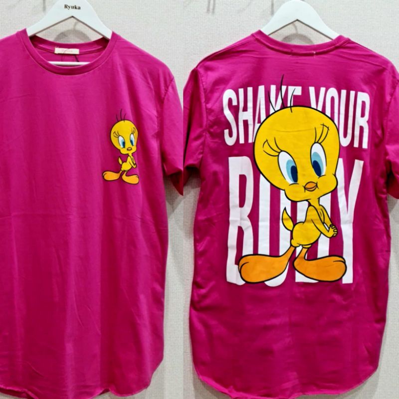 kaos oval body panjang wanita / kaos ryuka body oval / kaos ryuka tweety