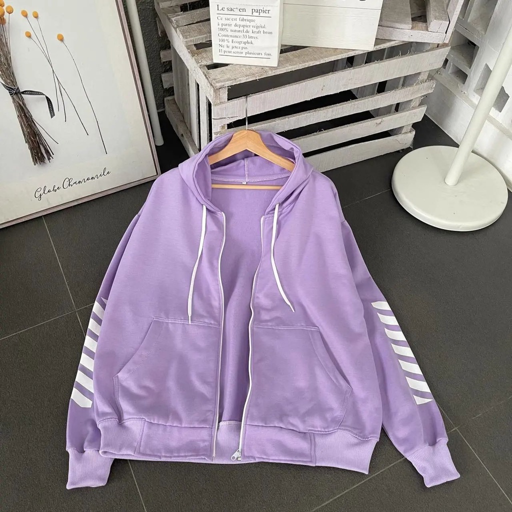 jacket hoodie wanita oversize BRAZE ZIPER LD 130 CM PJ 70 CM jaket wanita big size XXL korean styele-8