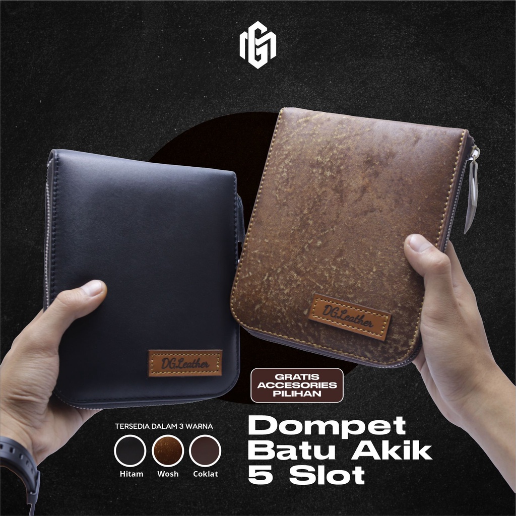 DOMPET TAS BATU AKIK PERMATA GEMSTONE KULIT ASLI - DOMPET CINCIN BATU AKIK 5 SLOT FULL KULIT
