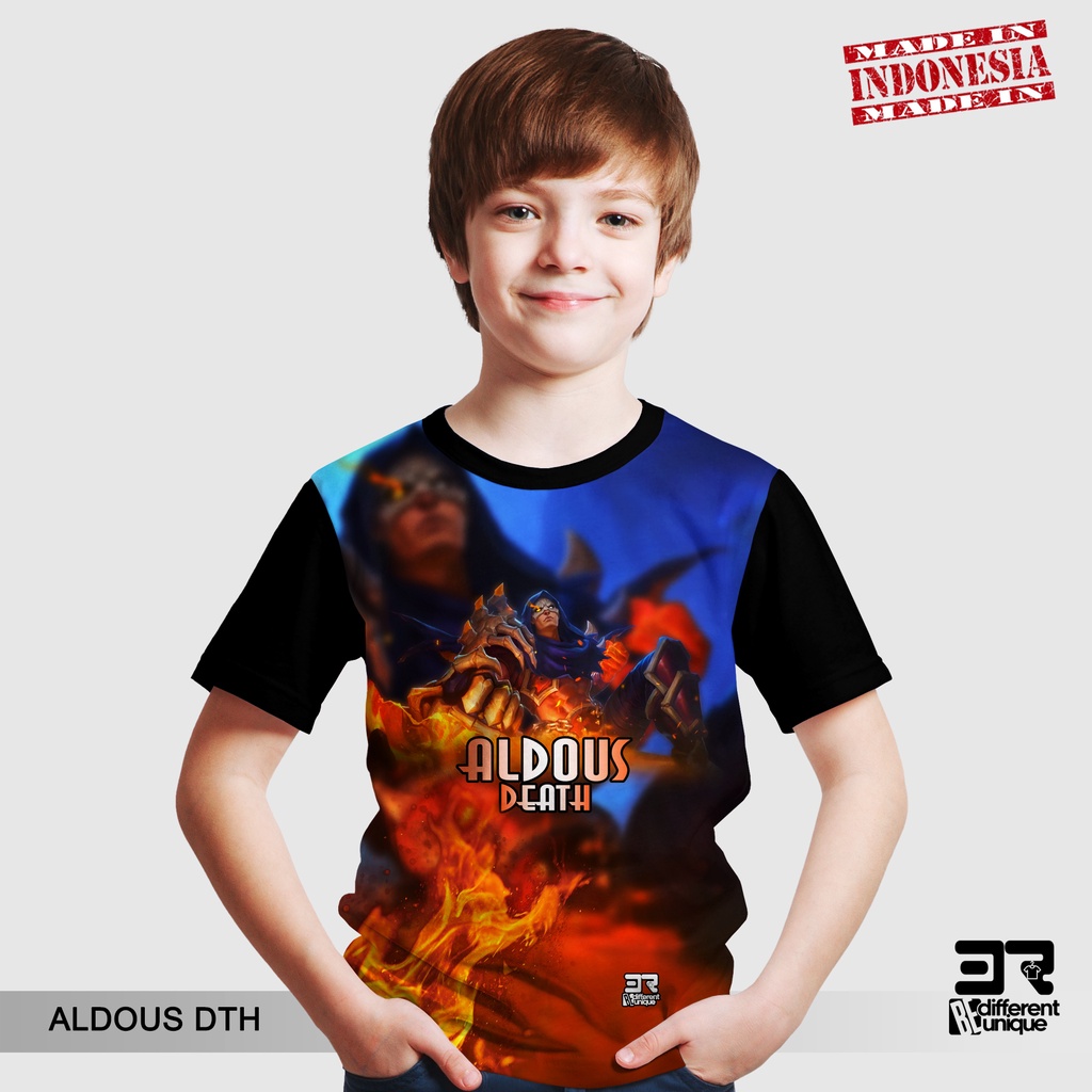 [ COD / BAYAR DI TEMPAT ] KAOS DISTRO PRINTING ANAK ANAK GAMBAR GAMERS ML MOBILE LEGEND ALDOUS DTH
