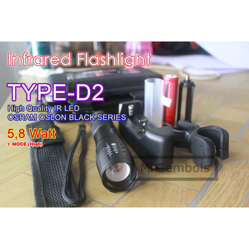 Senter Infrared Modifan / Senter Berburu Malam / Senter Night Vision / Senter IR