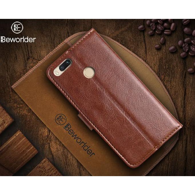 Apzy784912 Leather Flip Cover Wallet Xiaomi Mi A1 Mi 5X Mia1 Mi5X Case Hp Dompet - Black