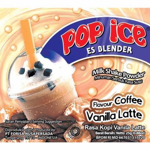 Jual Pop Ice Active Es Blender Sachet Minuman Serbuk Susu Cokelat Malt Gr Rasa Coffee Vanilla