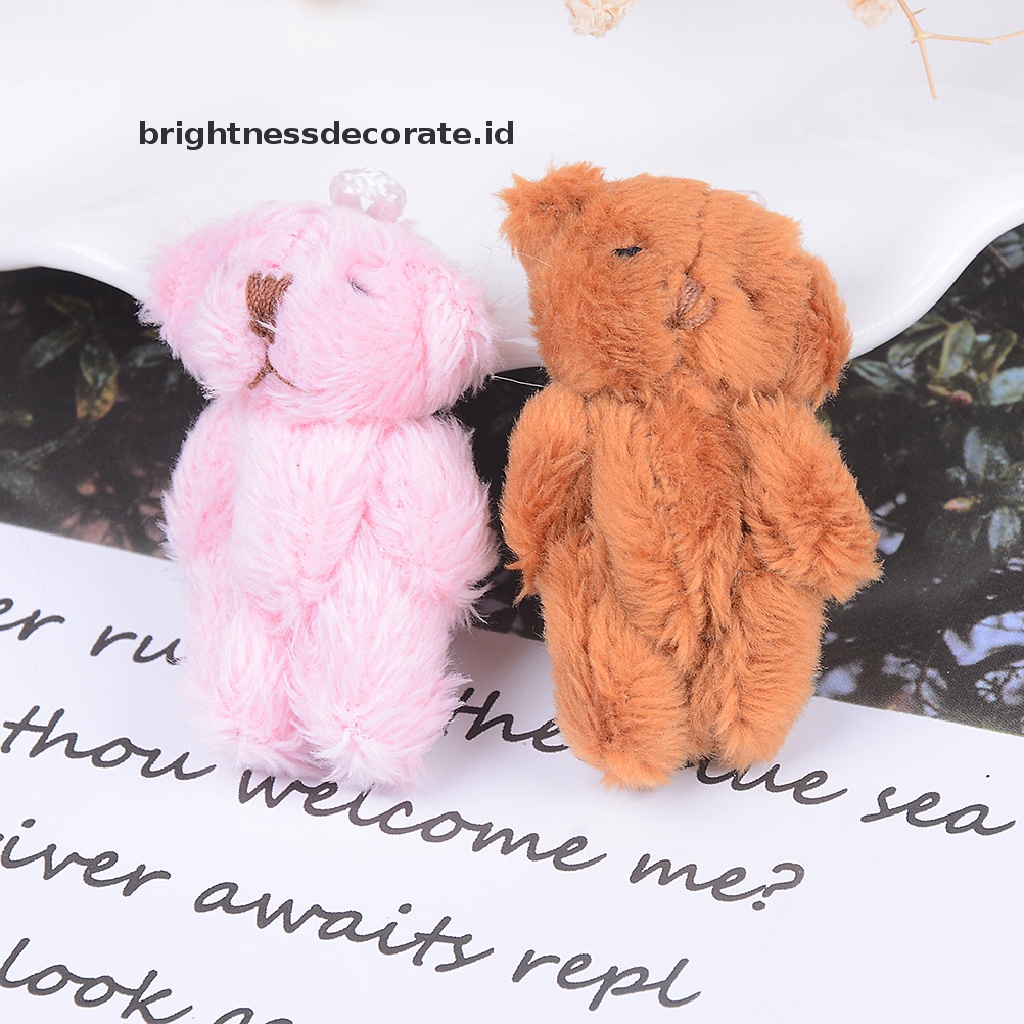 (Birth) Mainan Boneka Stuffed Plush Beruang Fluffy Mini 4.5cm Untuk Anak (Id)