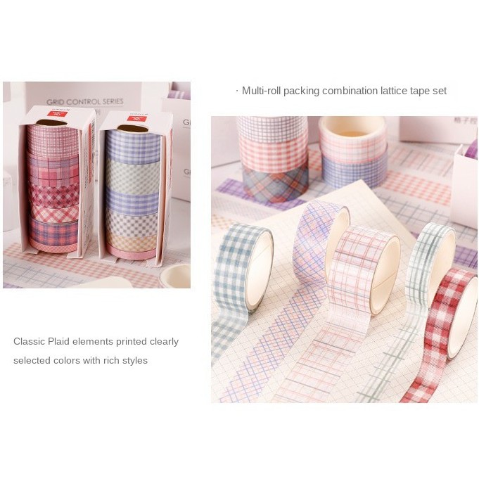 Washi Tape Paper stripes creative journal scrapbook aesthetic handbook diary DIY decoration kawaii 6 rolls