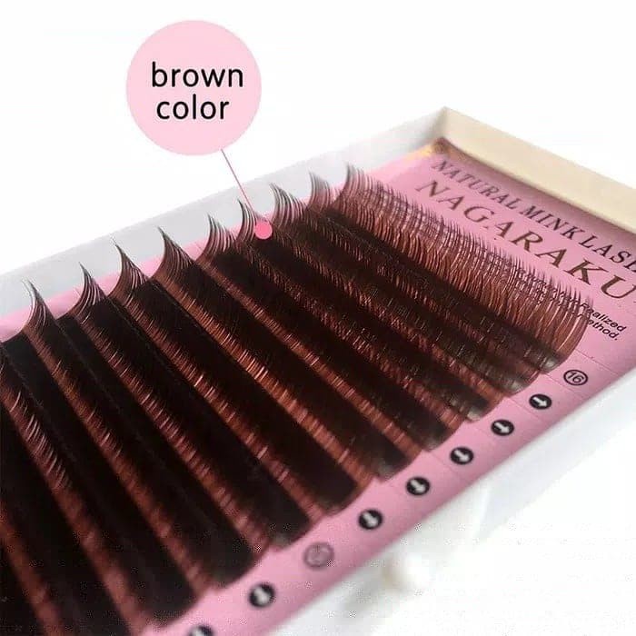 NAGARAKU BROWN PREMIUM LASHES MURAH SINGGLE SIZE EYELASH EXTENSION