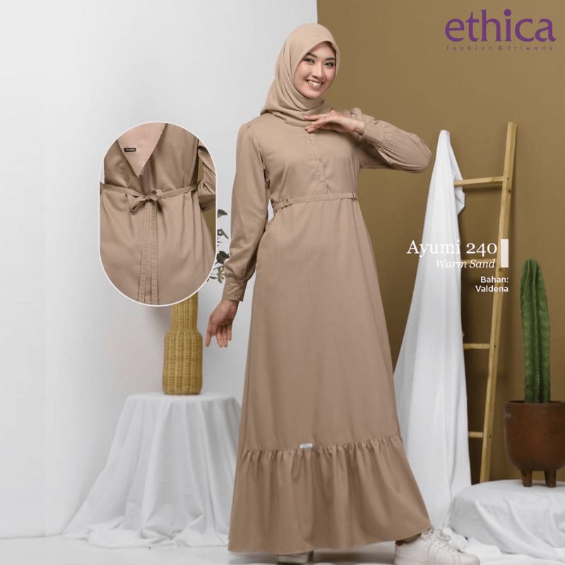 Big sale termurah gamis Ethica AYUMI 240 SILVER GREY | WARM SAND | TWILIGHT MAUVE