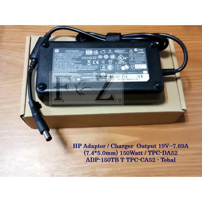 HP Adaptor / Charger 19V~7.69A (7.4*5.0mm) 150Watt / TPC-DA52 ADP-150TB T TPC-CA52 - Tebal